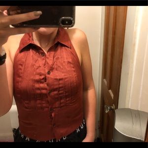 Free people satin vest shirt!